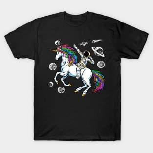 astronaut riding unicorn universe T-Shirt